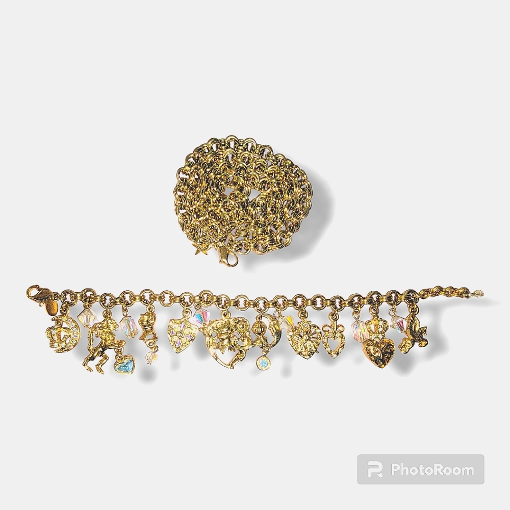 Kirks Folly vintage charm bracelet/ necklace
